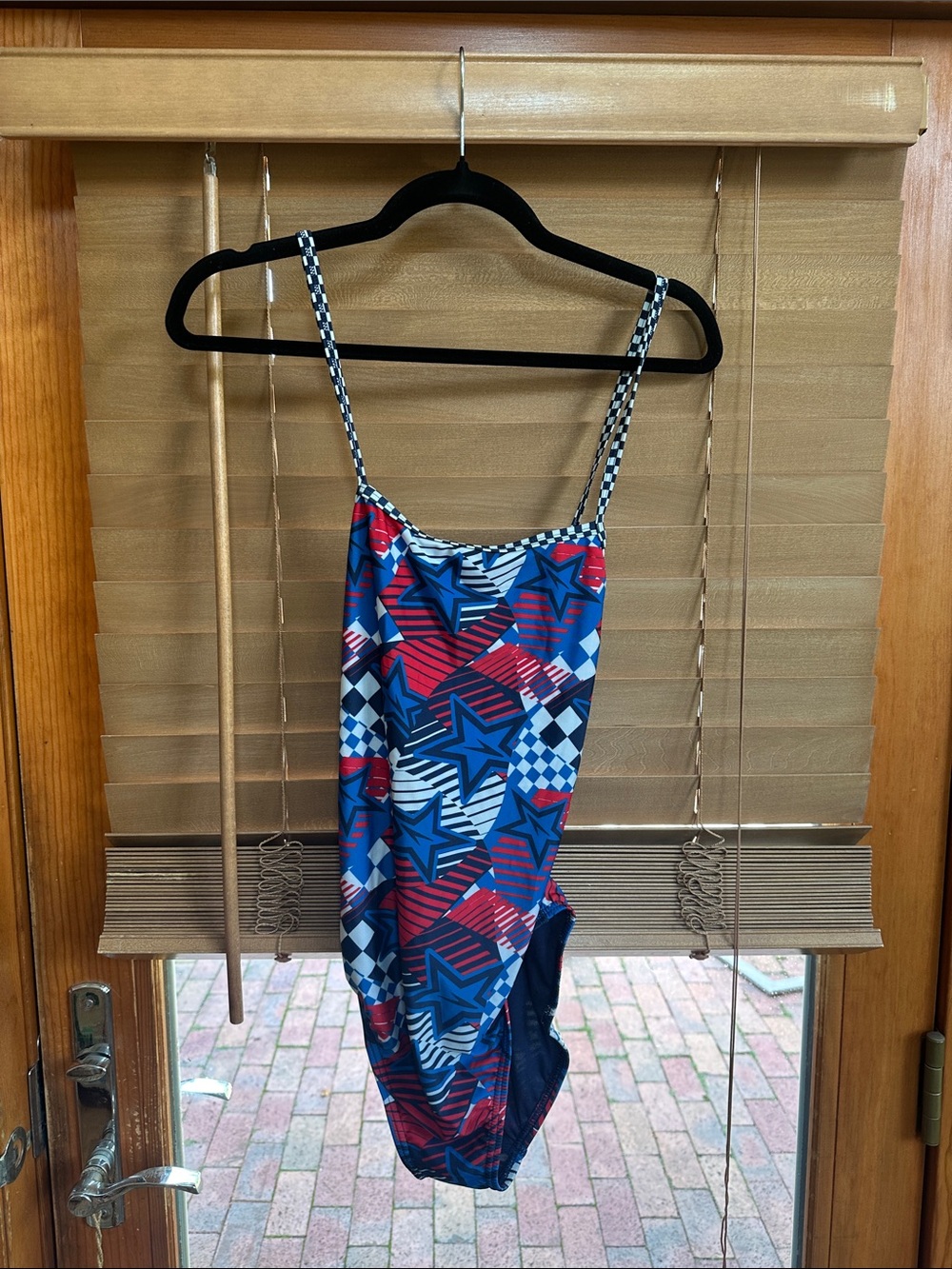 Speedo Navy, Red & White Star-Pattern One-Piece Swimsuit Size 38